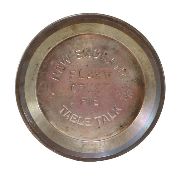 Vintage New England Table Talk Flaky Crust Pie Pan Tin Metal Aluminum 9.5" - Picture 1 of 4